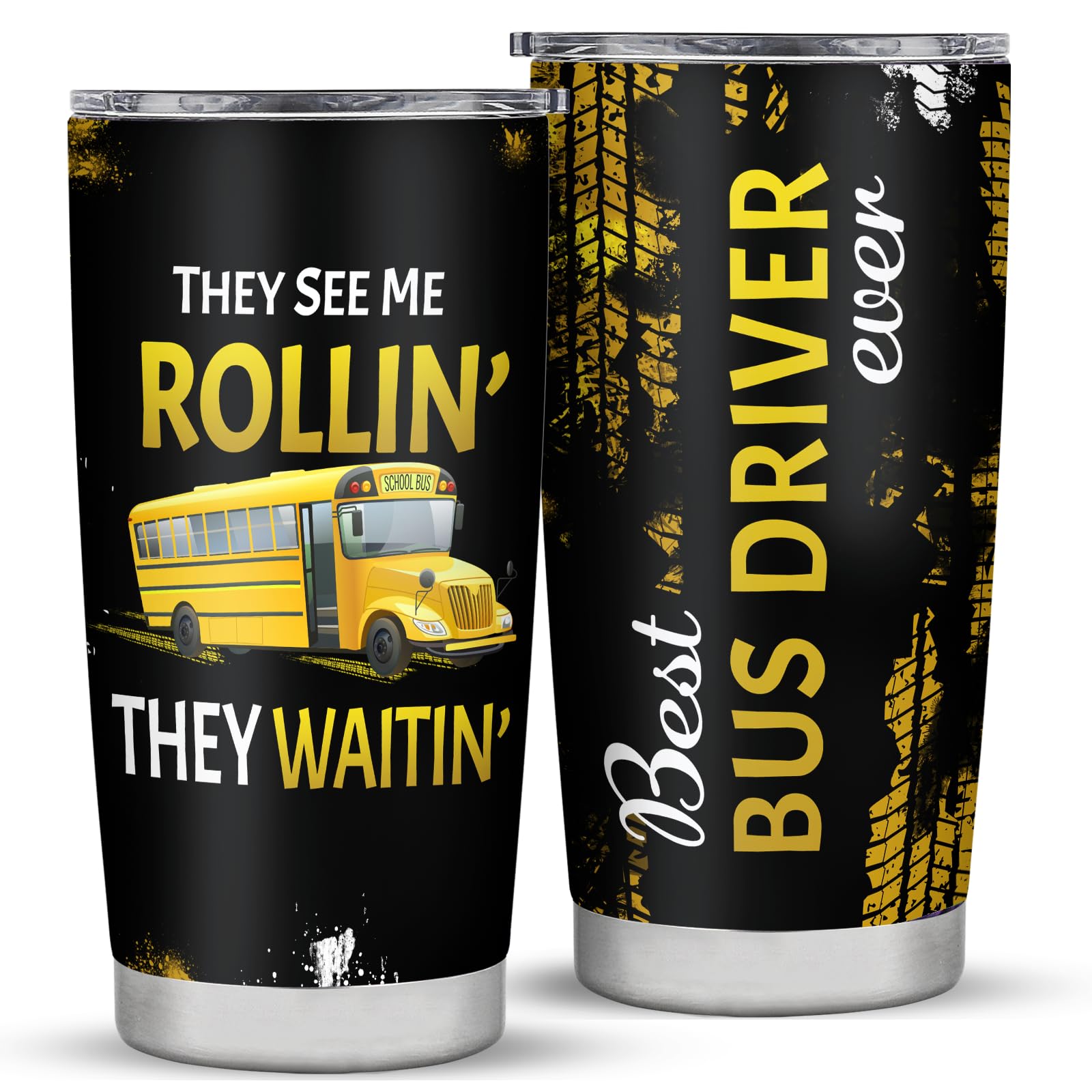 Stainless Steel Tumbler Gifts for Bus Drivers - 20oz, Perfect for School Bus Drivers & Christmas Gifts