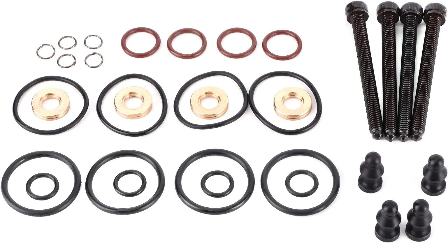 Injector Seal seals Repair 038198051C, 4Sets Fuel Injector washer cleaner Seal Repair Kit Sealing Assembly Clamp 1417010997 Fit for /// 1417010997