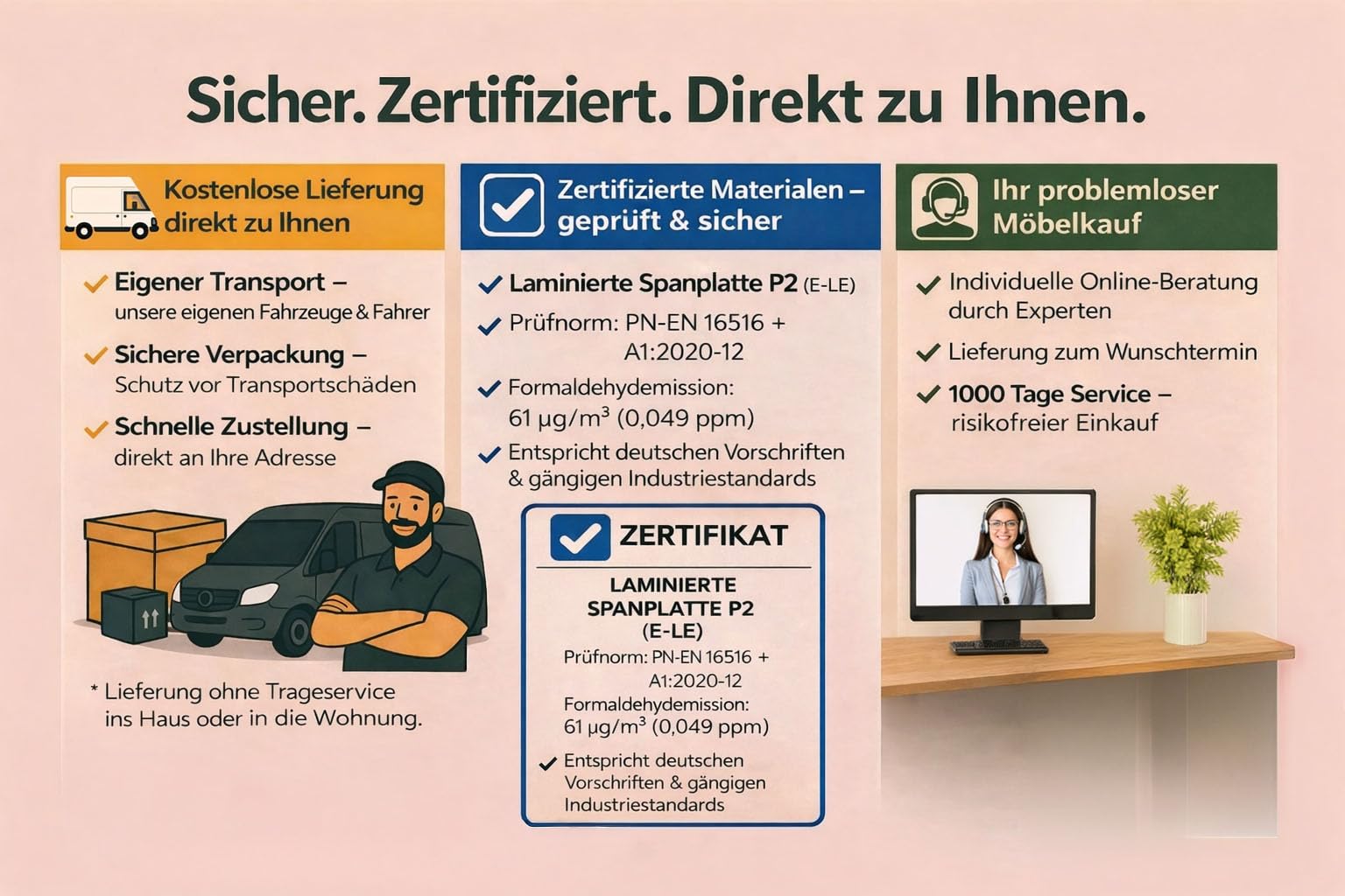 A&J MöbelLand VIVO Kleiderschrank 4-türig mit Spiegel und Schubladen – 200 x 215 cm – Drehtürenschrank mit Kleiderstange und Einlegeböden