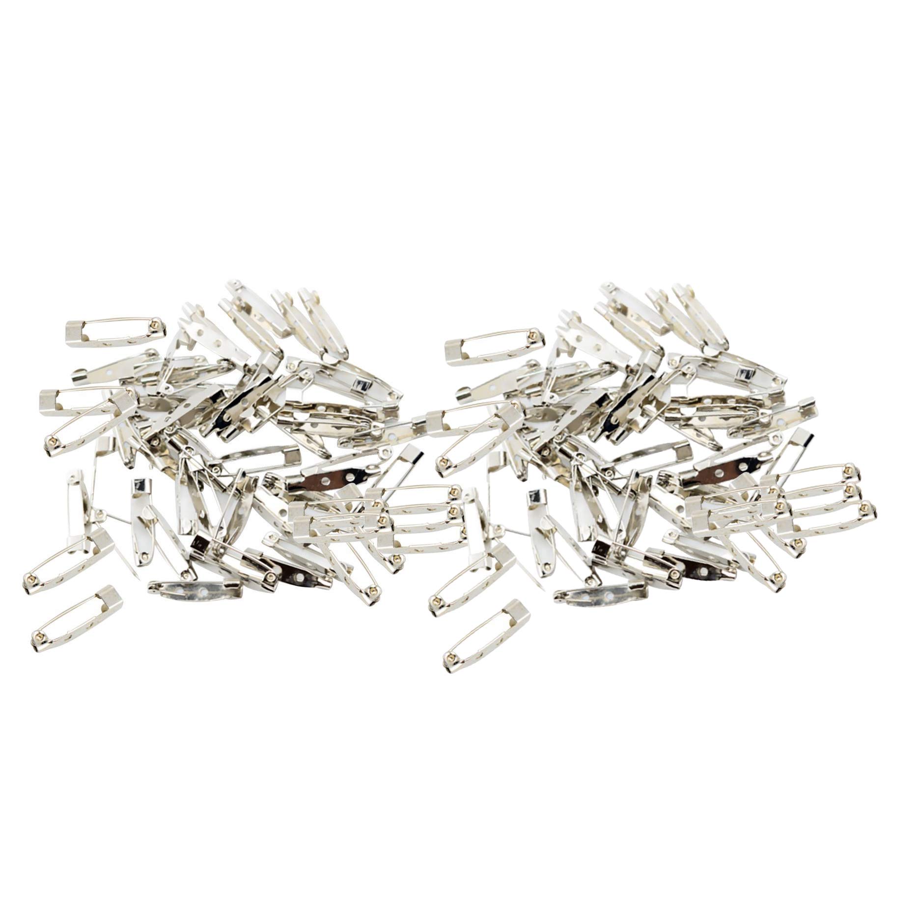 fure Metal Brooch Pins - 2.5cm (Rhodium) - Pack of 100 Pieces-picture-47