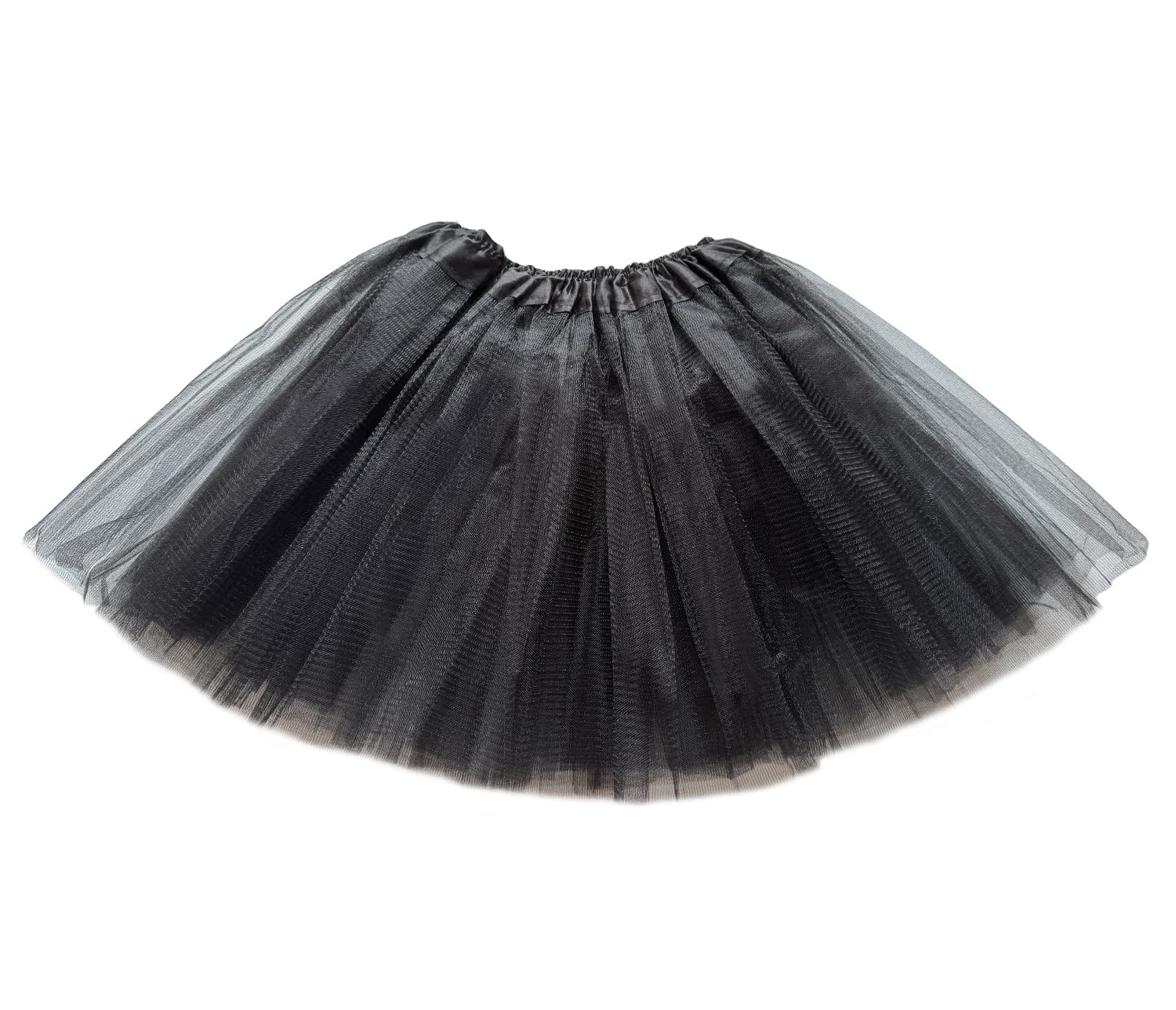 Teroty Women's Black Ballet Tutu Skirts Elastic Layered Dance Ballet Tulle Skirt For Girls Dress-Up Parties Dancing (Black)