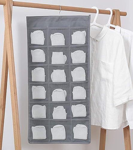 Miniatura 3 de Organizador de almacenamiento colgante para brasier y ropa interior, bolsillos de malla, estantes de pared de doble cara, bolsa ahorradora de