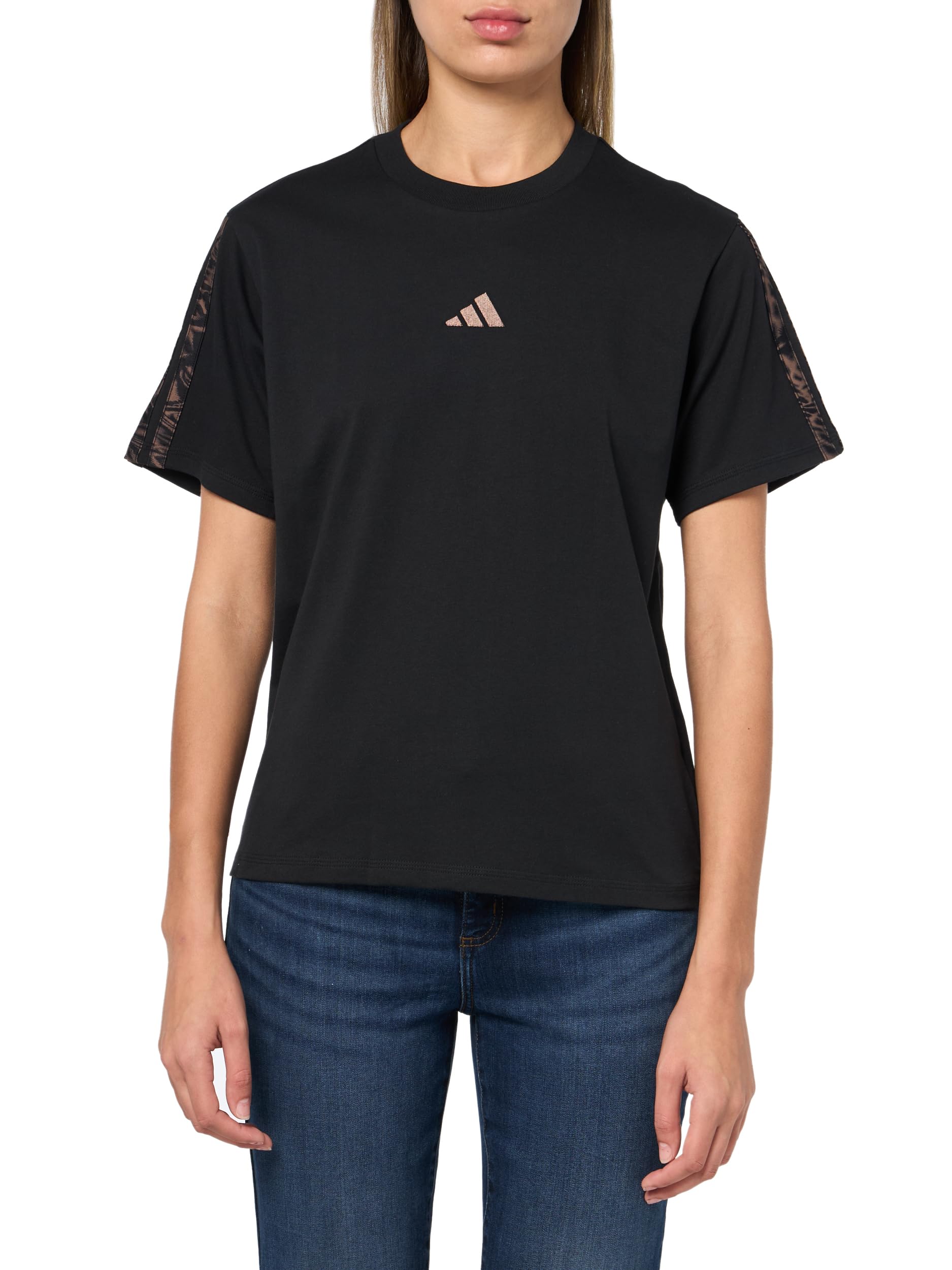 adidas Women's Essentials+ Leopard Print T-Shirt-picture-41