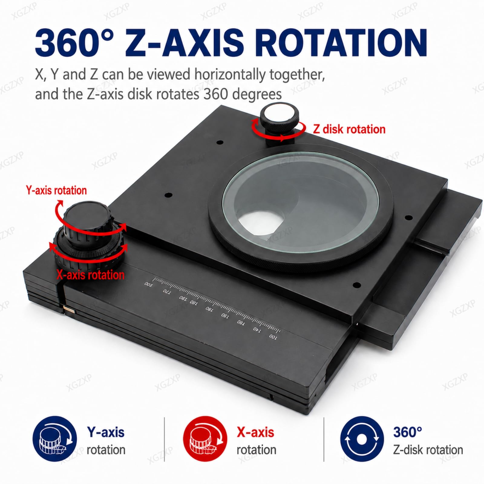 Platina Deslizante Manual Xy De Precisión para Microscopios,Plataforma Xy para Microscopio con Eje Z Giratorio De 360 ​​Grados,Recorrido De 60 Mm X 55 Mm,para Microscopios Digitales