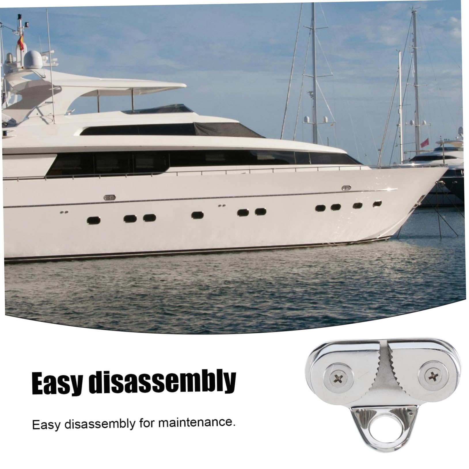 Garneck 316 Coinceur avec Anneau Principal Doubler Inoxydable Taquet à Came pour Bateau Marin d'acier Taquet De Came De Kayak Canot Voile à Voile Voilier Taquets De Bateau Caméra De Bateau