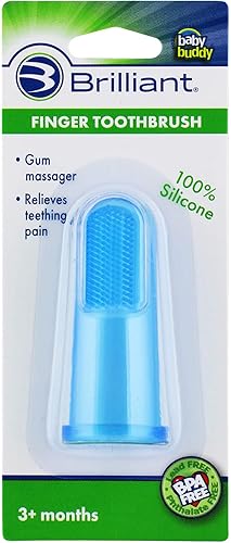 Baby Buddy cepillo de dientes dedo de silicona, Total 1, Azul