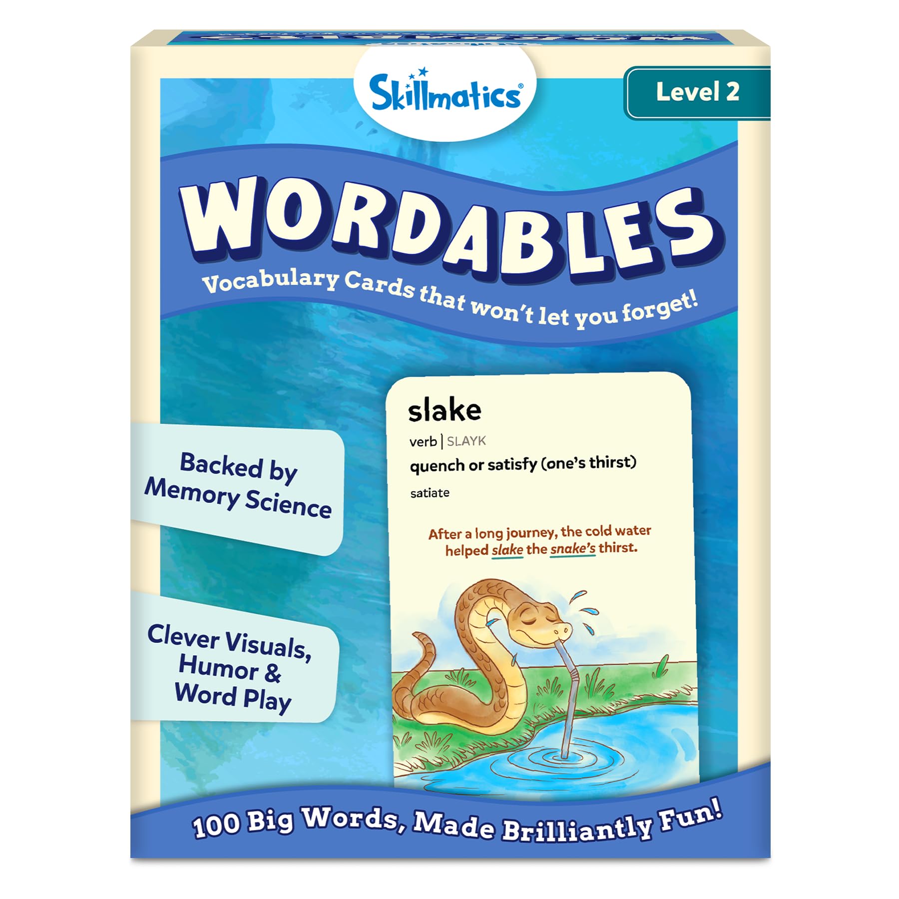 Skillmatics Educational Vocabulary Flash Cards for Kids – Wordables Level 2 | Learn 100 words with Wordplay, Visuals & Soundplay, Educational Gift for Ages 10, 11, 12, & Up, Screen-Free Language Game