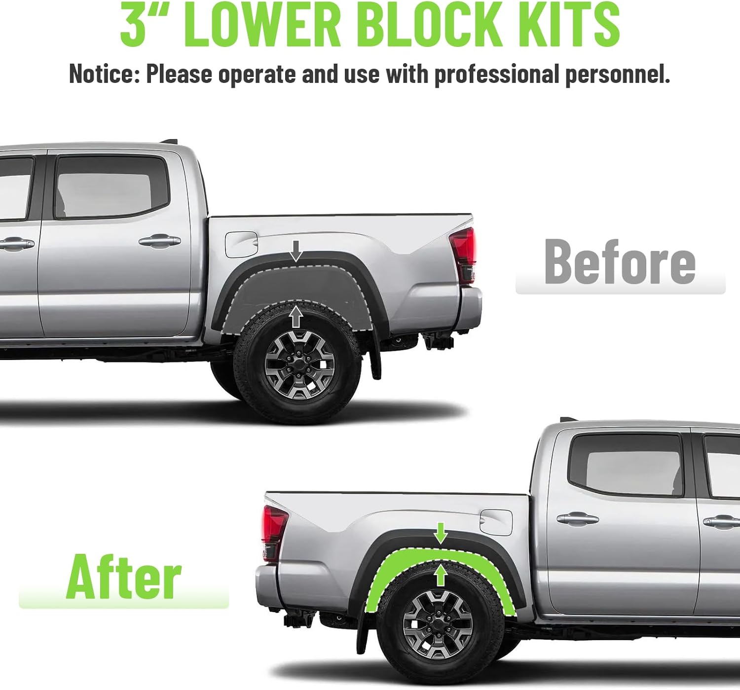 3 inch Universal Leaf Spring Lowering Block Kits, 5" Length x 2-1/3" Width Blocks, with 4 Pack Heavy Duty Galvanized U-Bolts