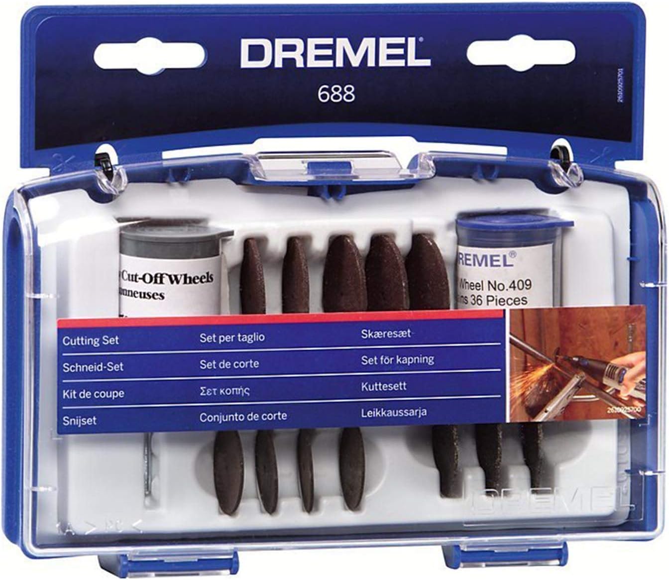 Dremel688-01 69-Piece Rotary Tool Accessory Cutting Disc Kit, Black