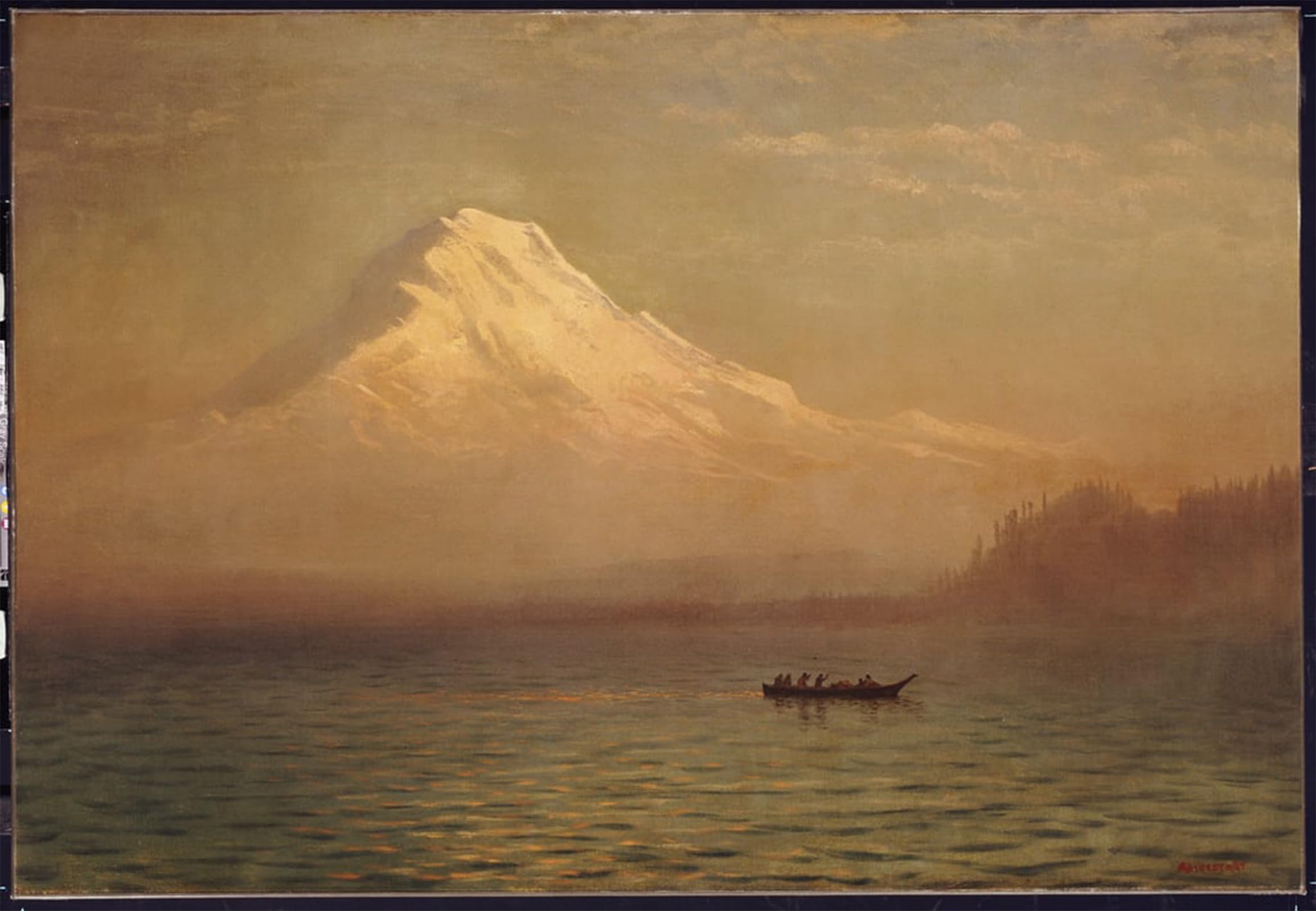ARTXLXXBN Famous Print Painting Colorful Art Print Sunrise on Mount Tacoma by Albert Bierstadt Canvas Art Decorations for Home Decor 60x90cm