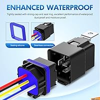 Vista 4 de Nilight 50044R - Juego de 5 cables de cobre estañado impermeables de 40/30 amperios, resistentes de 12 AWG, 5 pines, SPDT, estilo Bosch de 12 V