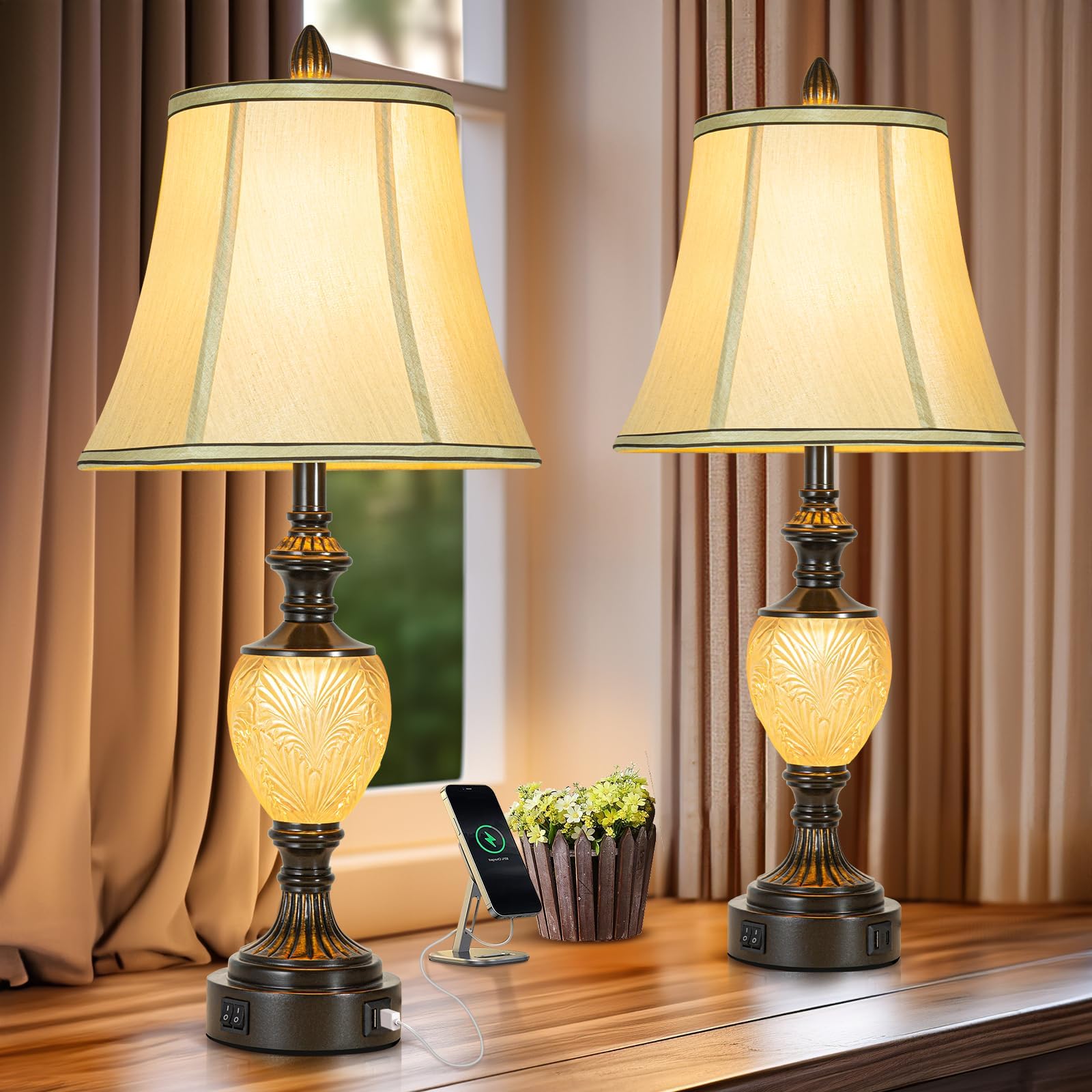 kathy ireland Mulholland Traditional Vintage Table Lamp with Tabletop Dimmer 30" Tall Bronze ...