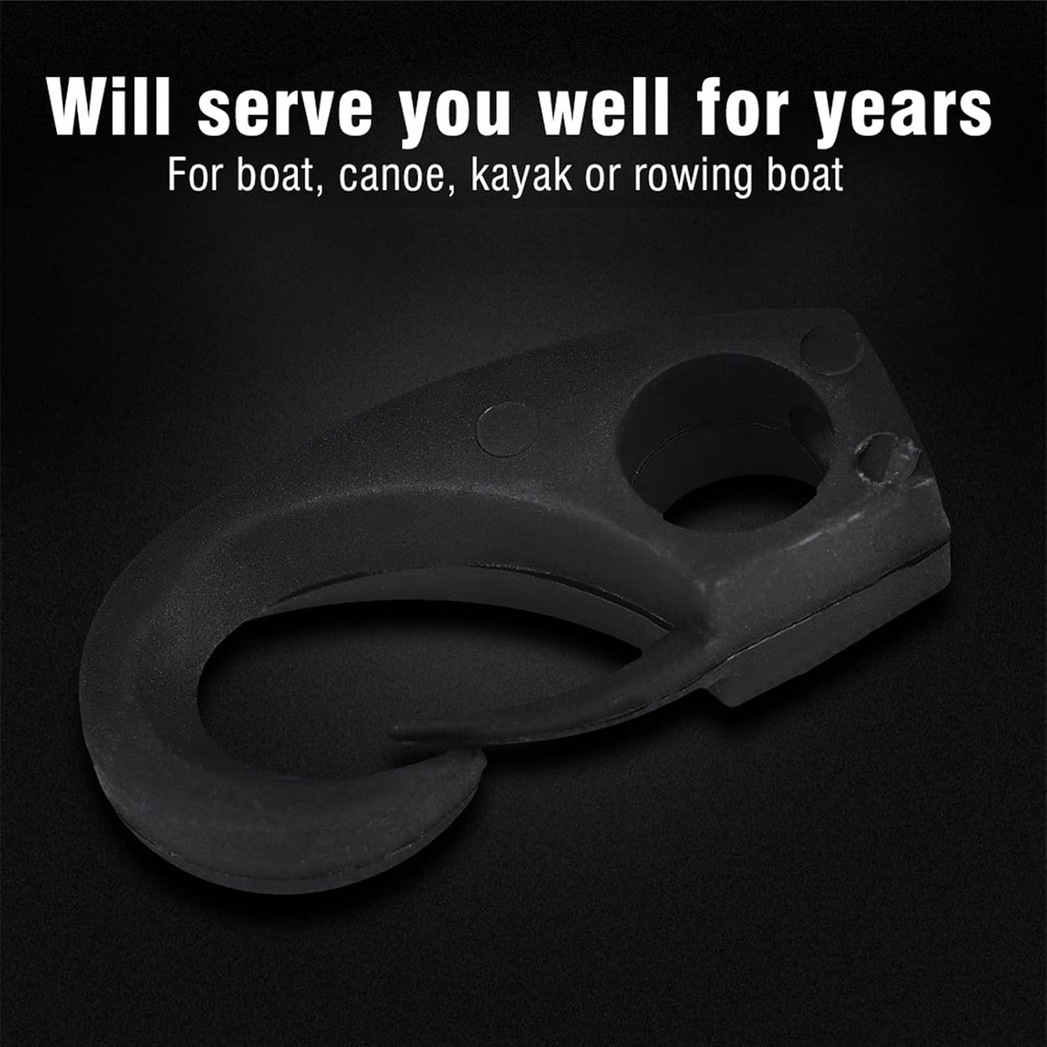 Bungee Cord Hooks, Durable Nylon 6Pcs Elastic Cord Hooks J Hooks for Kayak Canoe Boat Sailing Rowing Outdoor Enthusiasts