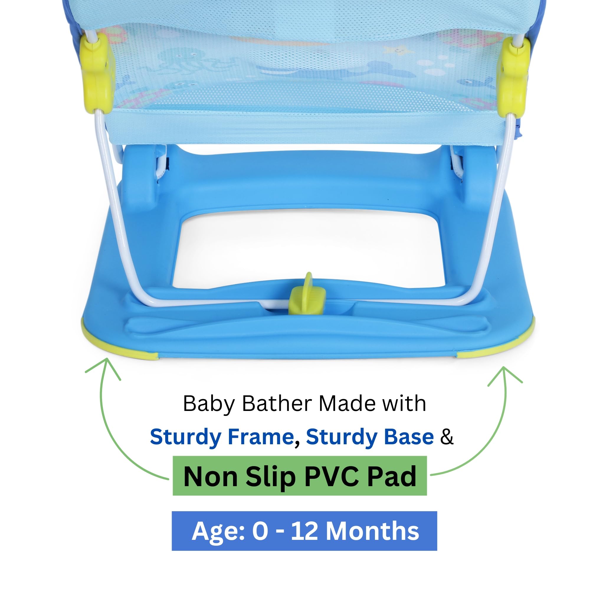 Infanto Baby Bather – Bath Chair Tub for Newborns and Infants, Adjustable, Non-Slip & Foldable Bath Seat Chair for Newborns (0-12 Months) - Image 7 thumbnail