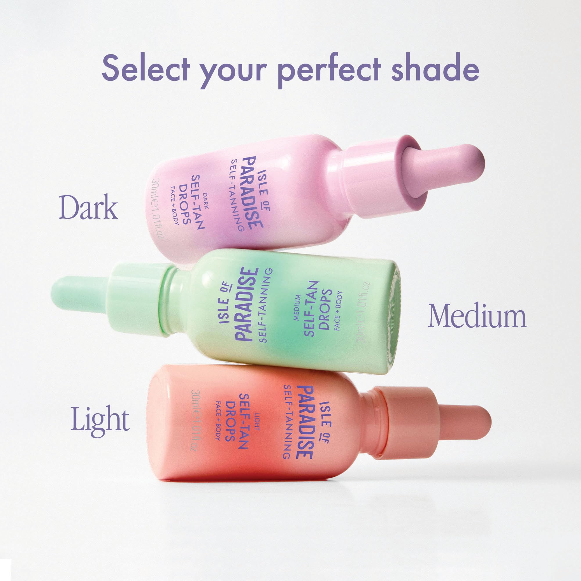 Isle of Paradise Self Tanning Face & Body Drops- Self Tanner Drops for a Natural Bronze, Long-lasting Tan, Cruelty Free, Fragrance Free & Dermatologist-Approved, 1.01 fl. oz