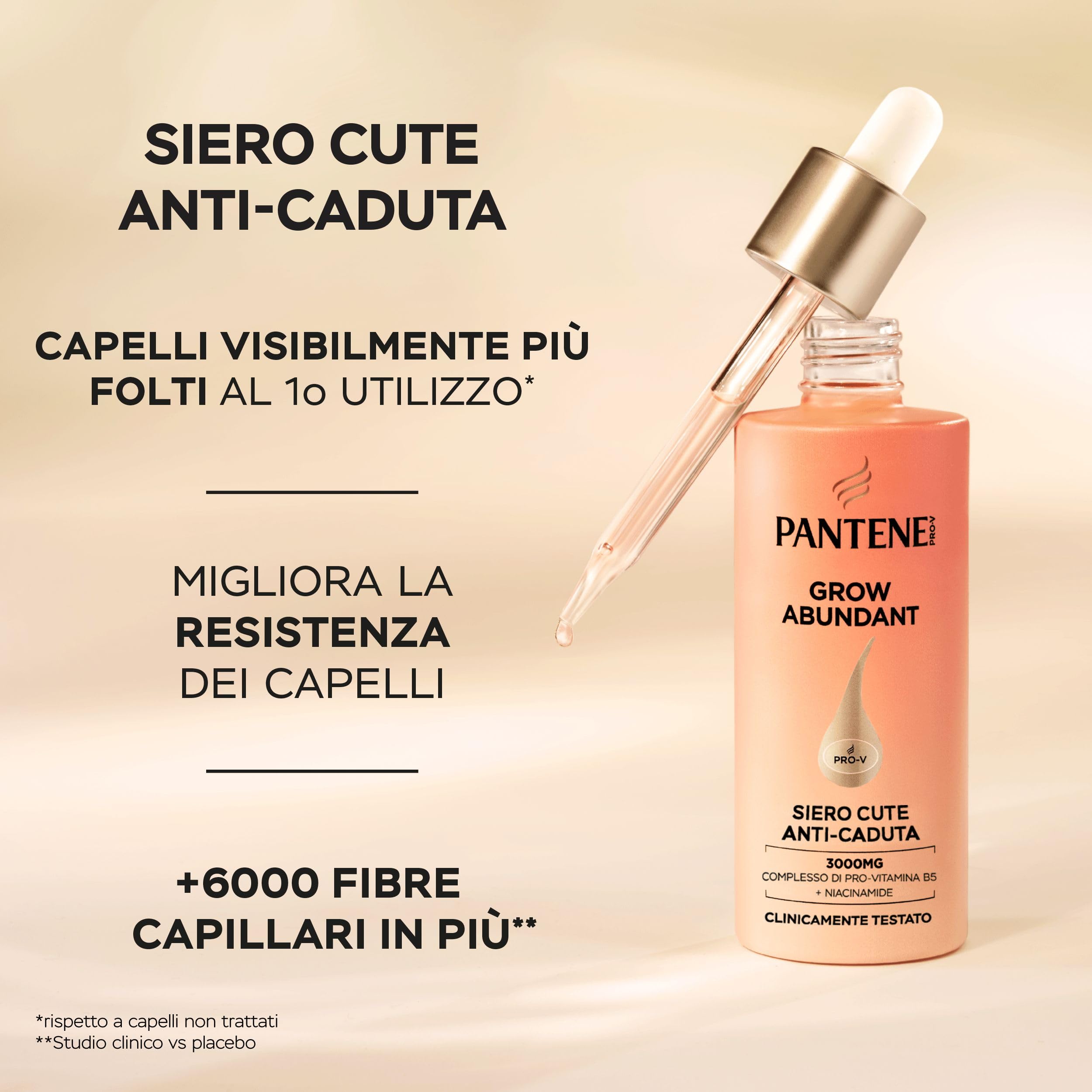 Pantene Set Shampoo + Siero Anti-Caduta Grow Abundant 60ml Riduce La Caduta Di Capelli Rafforzando l'Ancoraggio Alla Radice. Capelli Più Spessi, Lunghi E Folti In 8 Settimane