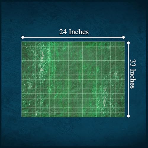 Miniatura 37 de Game Knights - Mapa de batalla laminado brillante de doble cara de borrado en seco, mapa de mesa para juegos de roles, superposición de cuadrícula