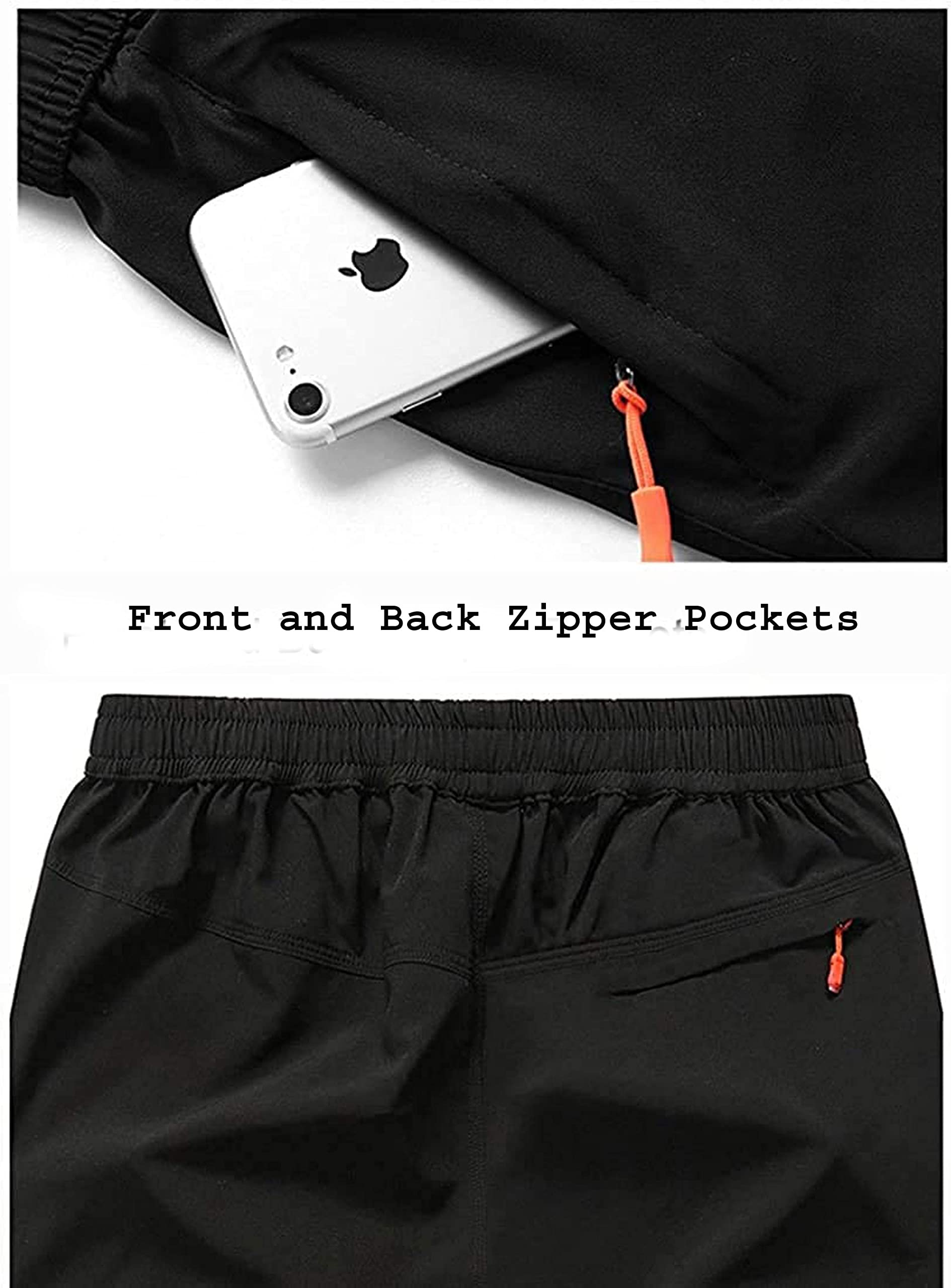 Tempest Men's Regular Fit Sports Shorts for Men Shorts with Zip Pockets Combo Pack of 2 (Black,Maroon, M) 3