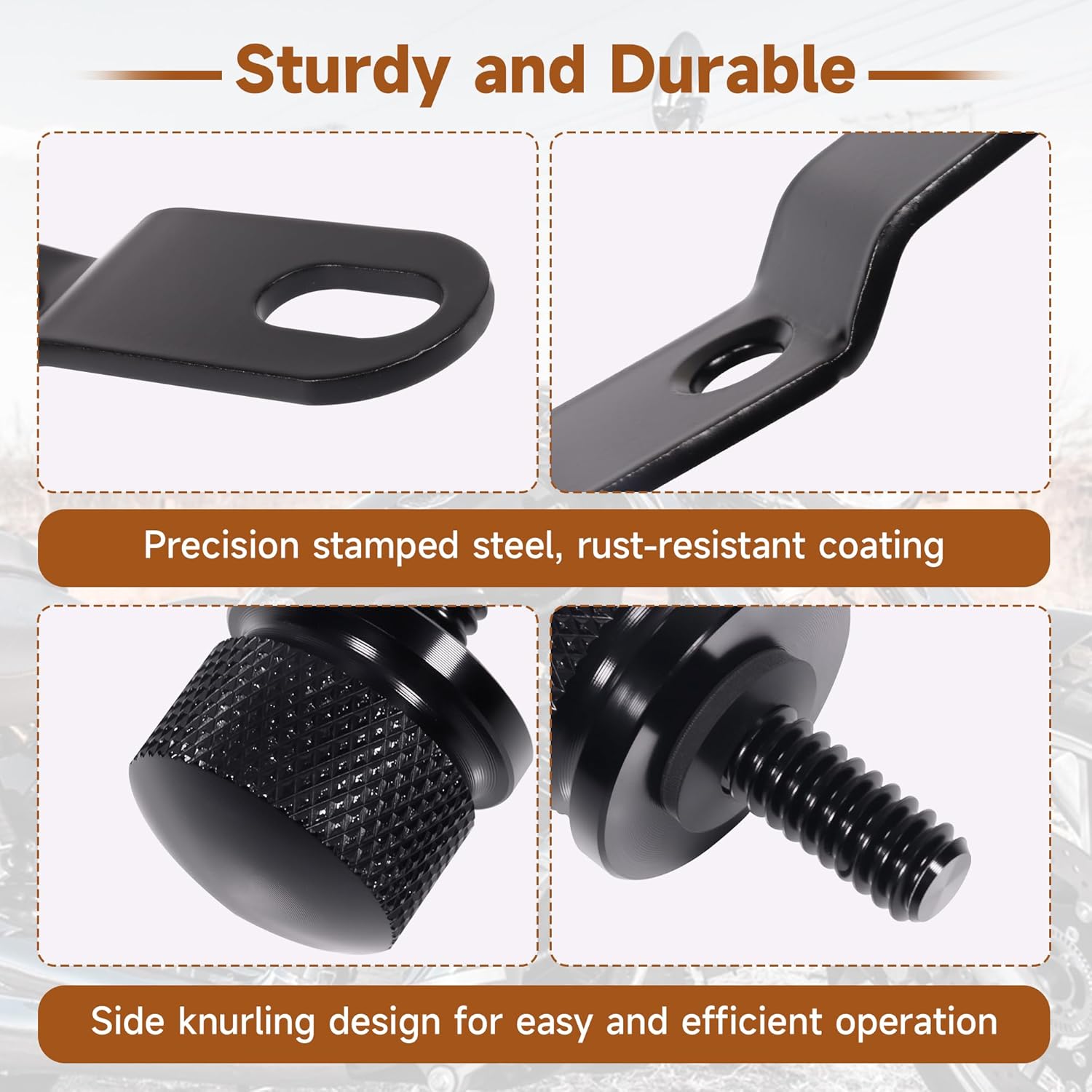Seat Bracket Replaces 10545BB Fits for Harley Davidson Rear Fender Studplate with 1/4-28 x 3/4in Screws and Fender Washer