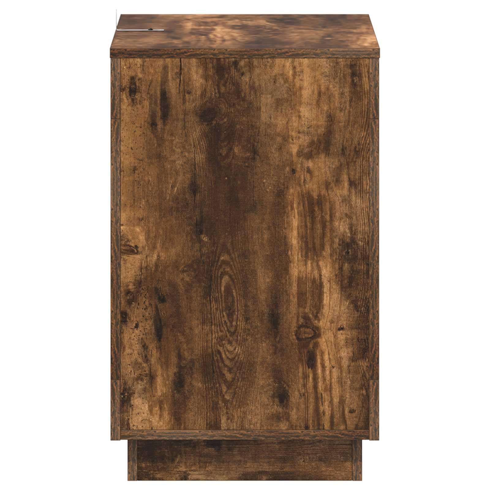 Stolik pomocniczy z materiału drewnopochodnego z wędzonego dębu, 60 x 40 x 65 cm – funkcjonalny stolik kawowy, stolik kawowy i stolik nocny do salonu, sypialni lub korytarza, zajmuje mało