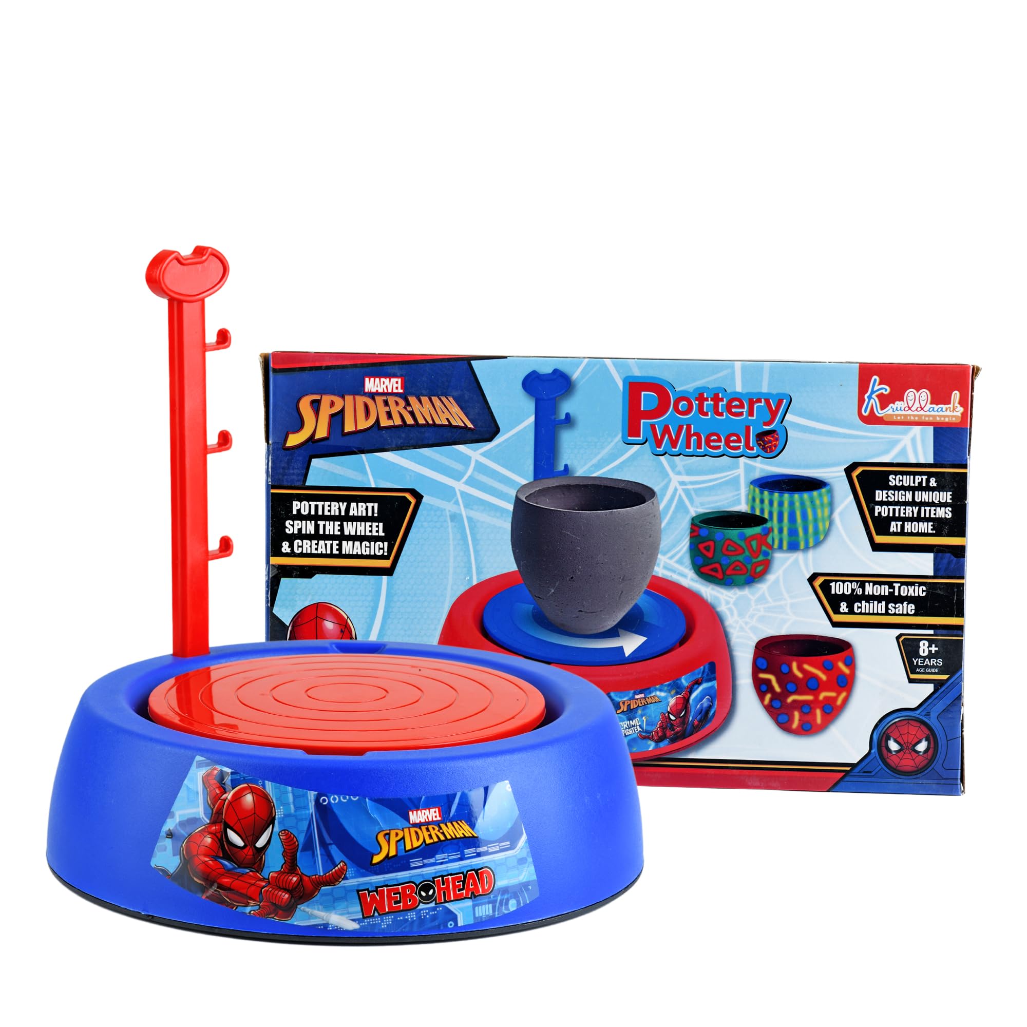 Spiderman Kids Pottery Wheel Battery Operated with Molding Clay & Painting Kit Set Learning and Education Multicolor Board Game Toys for Kids (Spiderman) (B0D9K1S7Q8) Amazon Price History, Amazon Price Tracker