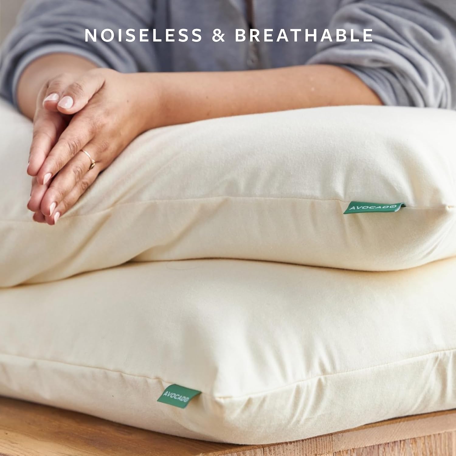 Avocado Organic Waterproof Pillow Protector — GOTS Certified Organic Cotton, Standard
