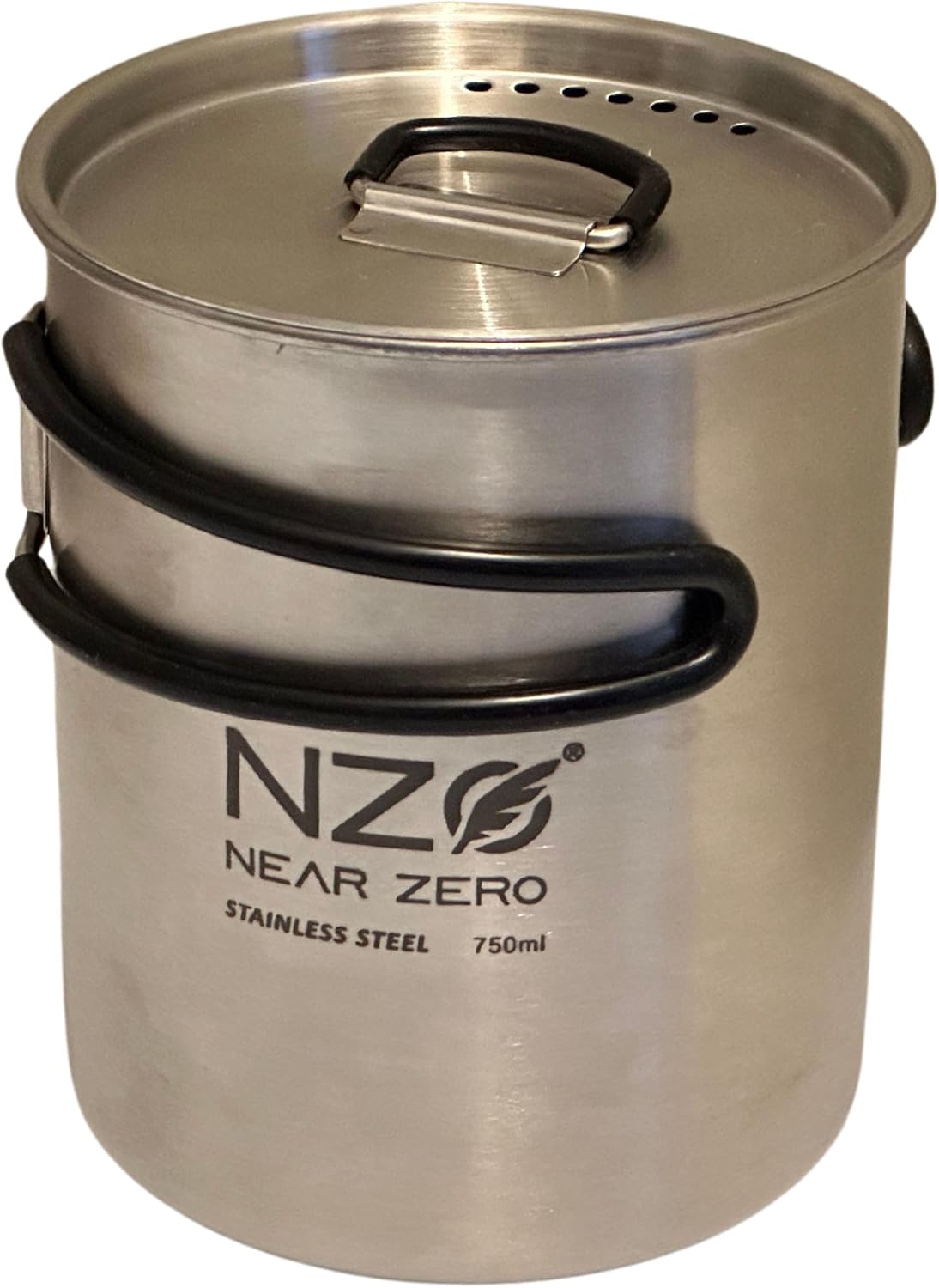 Near Zero Voaz 750 ml Lightweight Stainless Steel Cooking Pot – Backpacking & Outdoor Camp Kitchen Gear with Foldable Handle