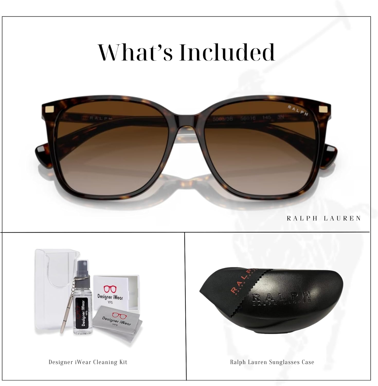 Ralph Lauren Vvcv RA5293 Square Sunglasses for Women +BUNDLE with ACCESSORY EYEWEAR KIT - Image 2