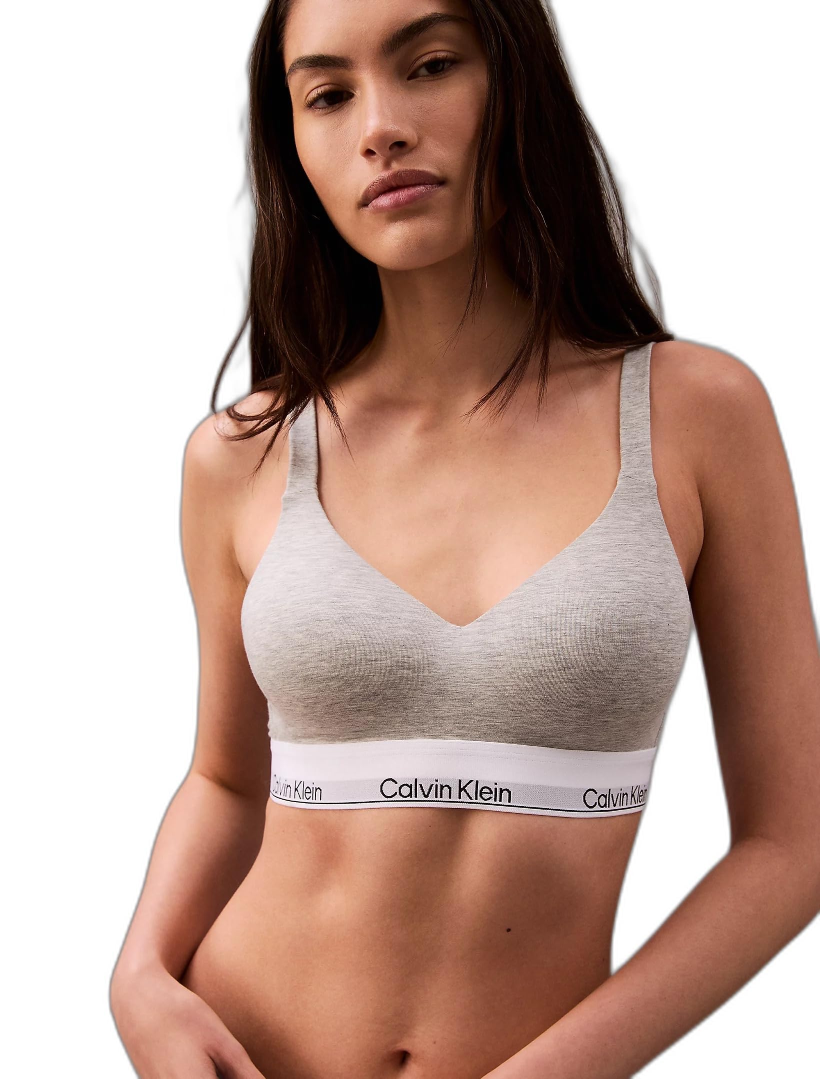 Calvin Klein Women’s Lift Stretch Bralette, Grey (Grey Heather), XL
