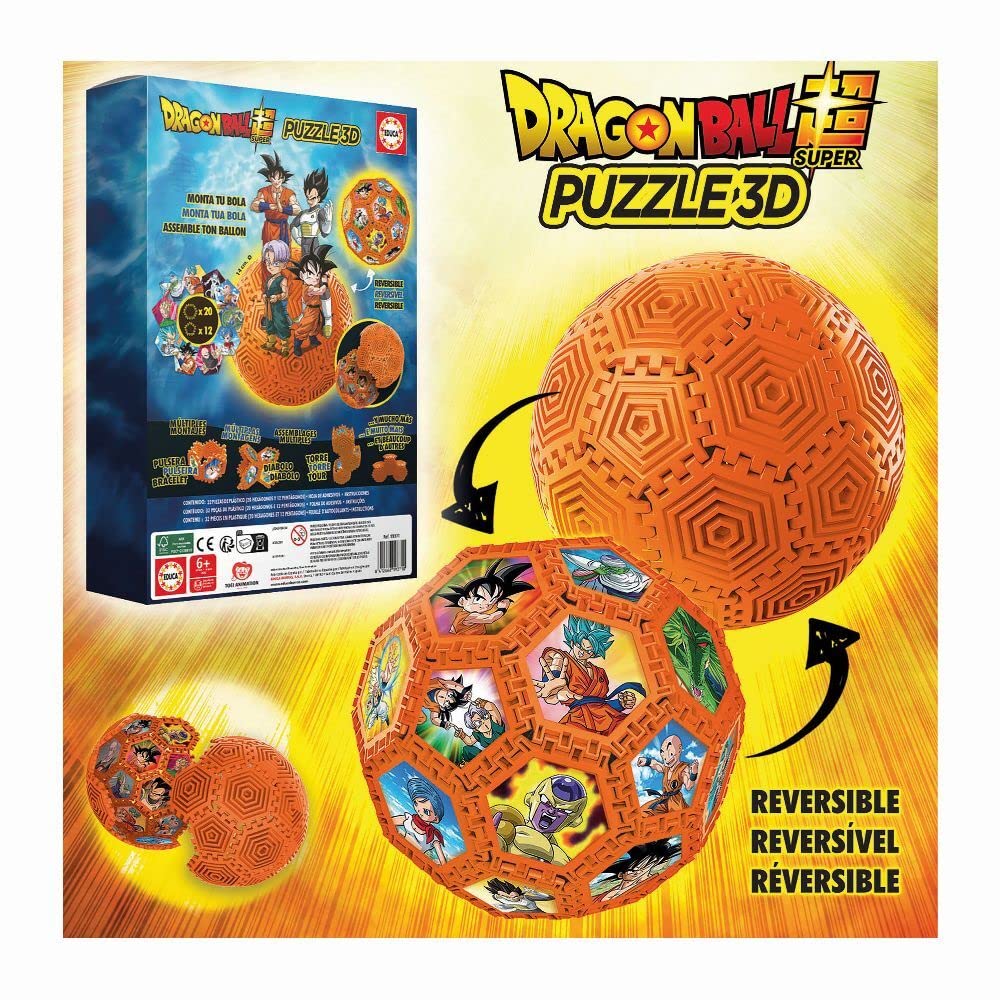 Puzzle 3D Educa Ball - 32 Pièces | Formes Sphère, Bracelet, Diabolo | À Partir De 6 Ans