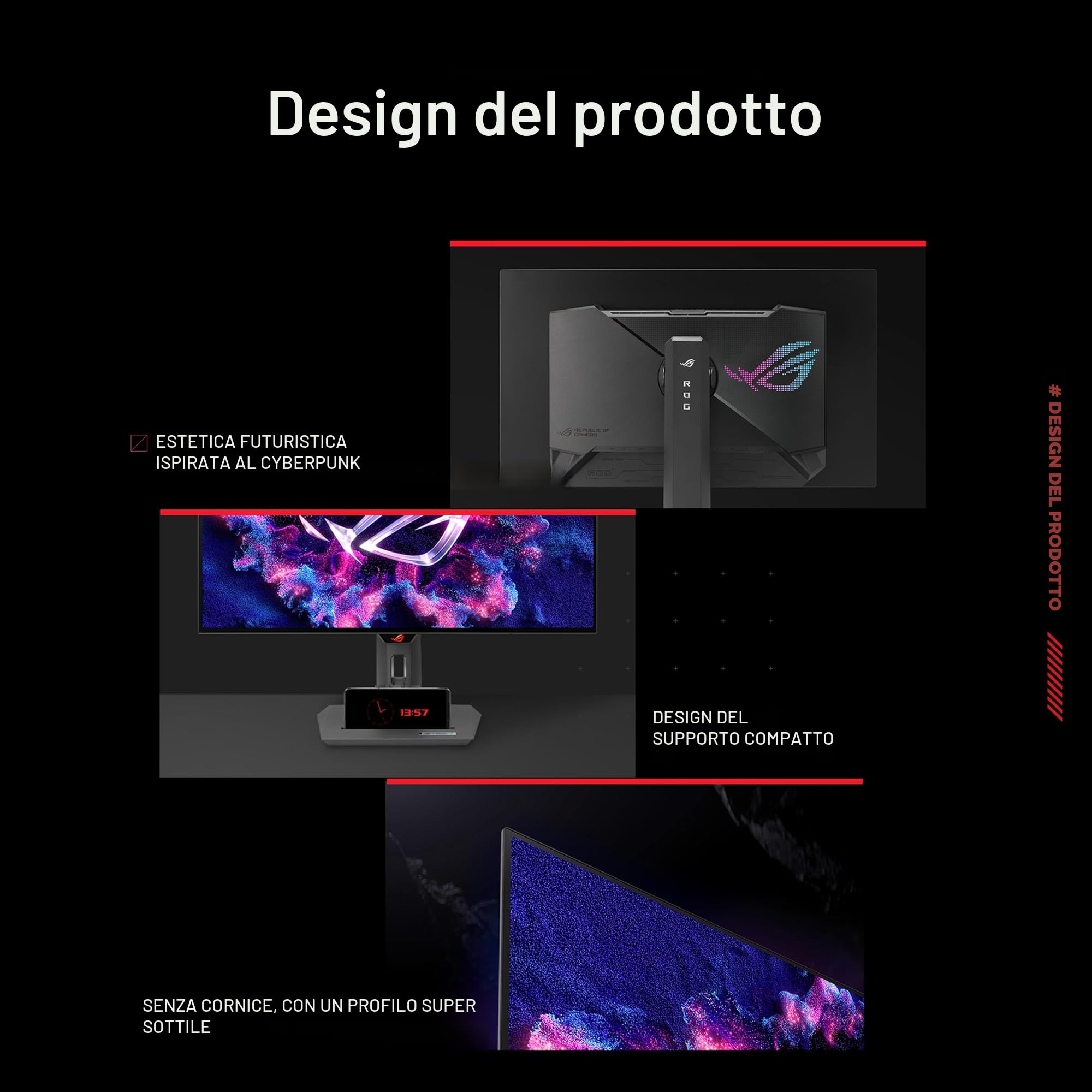 Monitor Gaming ASUS ROG Strix OLED XG27AQDMG 27" 1440p 240 Hz 0,03 ms G-SYNC Nero