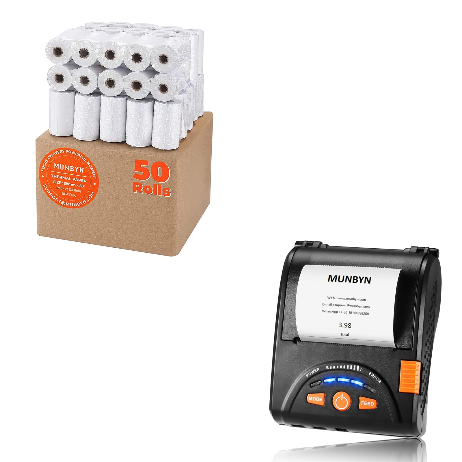 その他 MUNBYN Bluetooth Thermal Label Printer Amazon.com: MUNBYN 58mm Mini Wireless Bluetooth Receipt Printer
