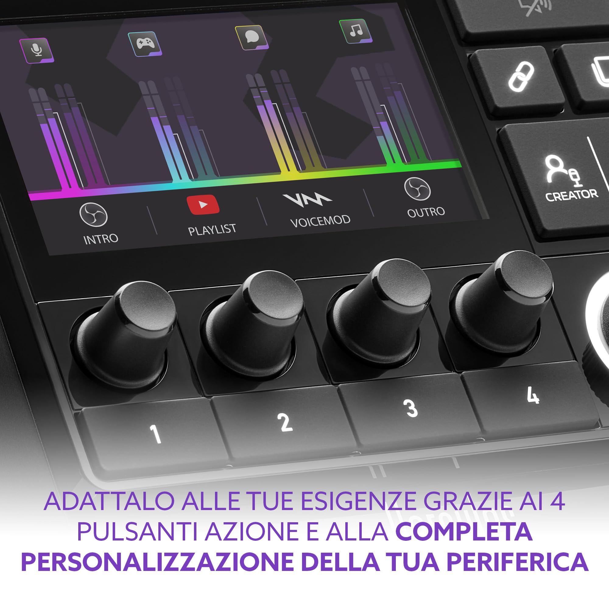 Hercules Stream Essentials Kit - Stream 200 + microfono XLR | Controller Stream 200 XLR con LCD 4,3 pollici, submix Creator/Audience, microfono XLR HXD-700, Voicemod Pro