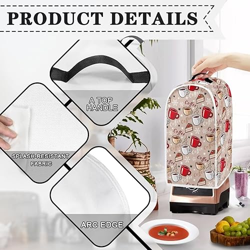 Vista 262 de doginthehole Hummingbird Blender Covers for Kitchen, Washable Appliance Covers Anti Fingerprint Stain Resistant Polyester Blender Dust Cover