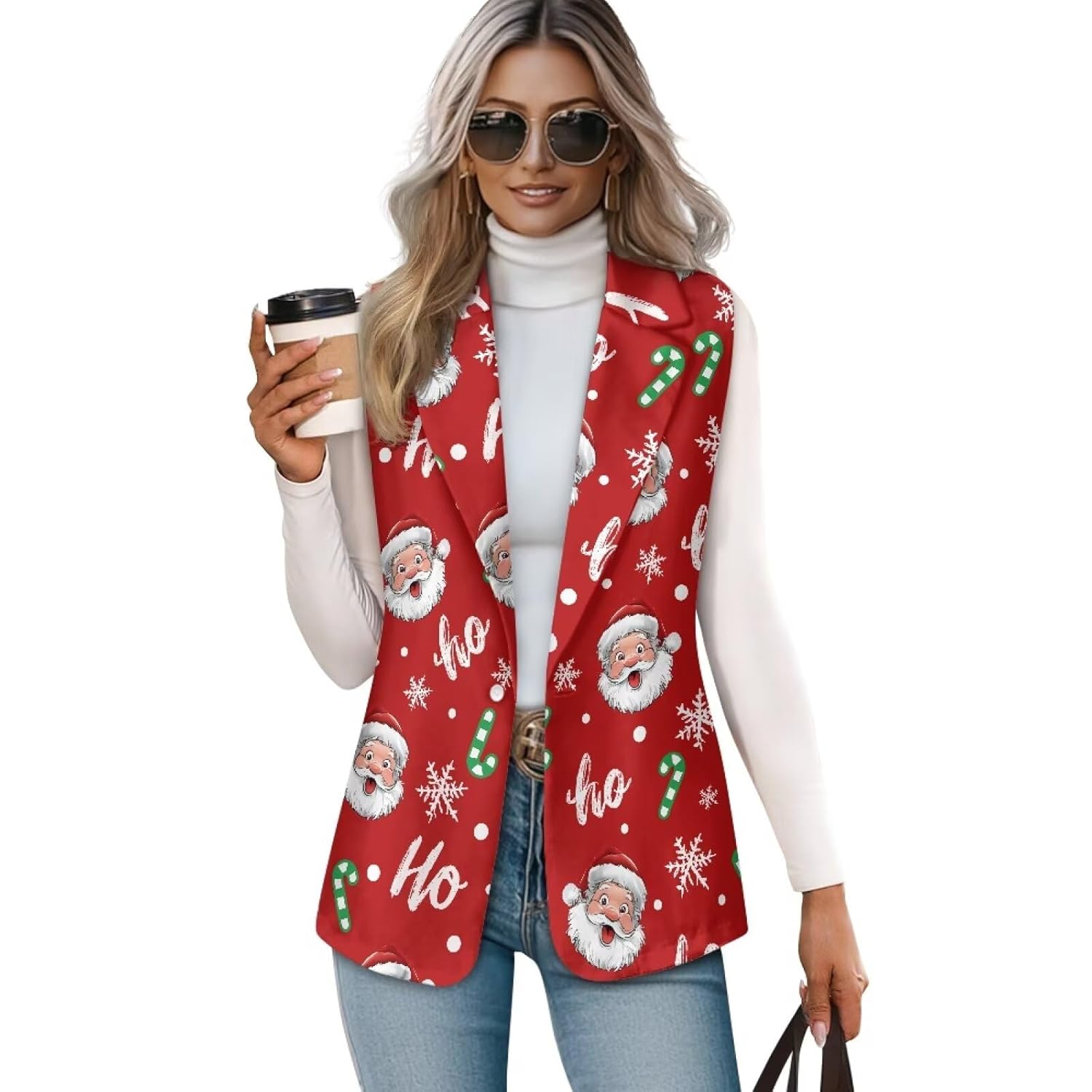 Vest for Women Trendy Loose Casual V Neck 1 Button Sleeveless Waistcoat Lightweight Vest Jacket Tank Tops S-5XL