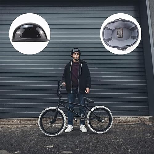 Miniatura 4 de Beanie - Casco de motocicleta de estilo alemán, ultrafino, casco eléctrico pequeño, casco eléctrico pequeño, aprobado por DOT, para hombres y