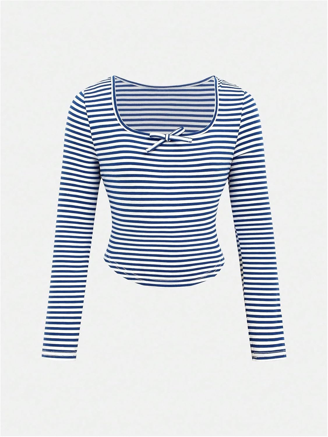 SOLY HUX Girl's 2 Piece Outfits Striped Long Sleeve Fall Matching Sets Bow T Shirt Tops and Wide Leg Pants - Image 3