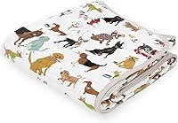 Little Unicorn Woof Muslin Quilt Blanket - 100% Cotton 4-Layer Soft Baby Toddler Blanket 47x47 Nursery Crib Stroller Gift