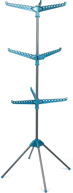 Beldray LA039552TQEU 9 Arm Clothes and Garment Airer Dryer, Holds up to 15 KG, Turquoise