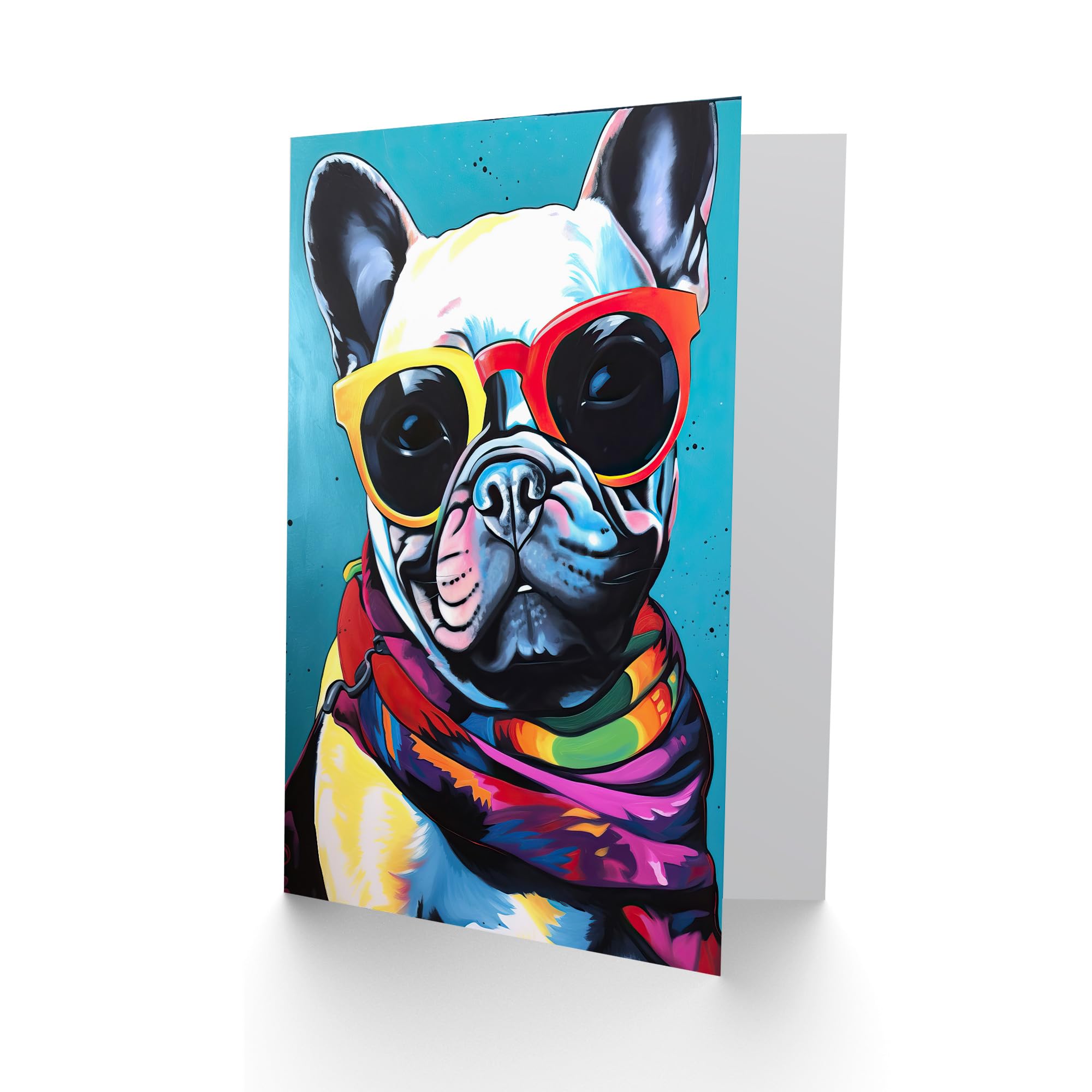 Artery8 Grußkarte Mit Bulldogge Watercolor Design – Blanko, 17,5x12,5 Cm, Für Geburtstag & Dank