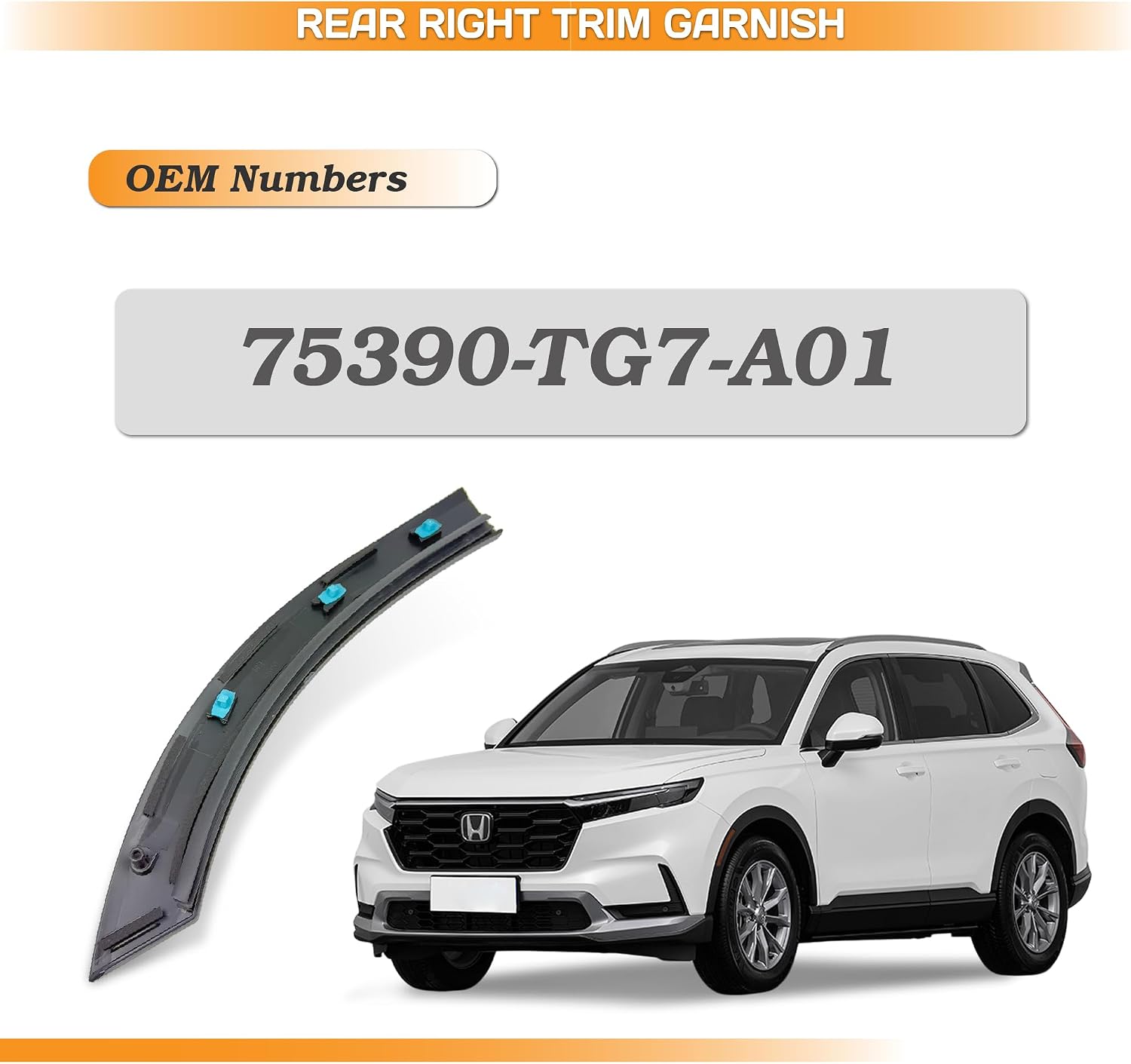 [Pair] Rear Wheel Arch Molding Trim for 2016-2022 Honda Pilot, 2019-2023 Passport, L&R Driver Passenger Side, Replace # 75390-TG7-A01, 75380-TG7-A01