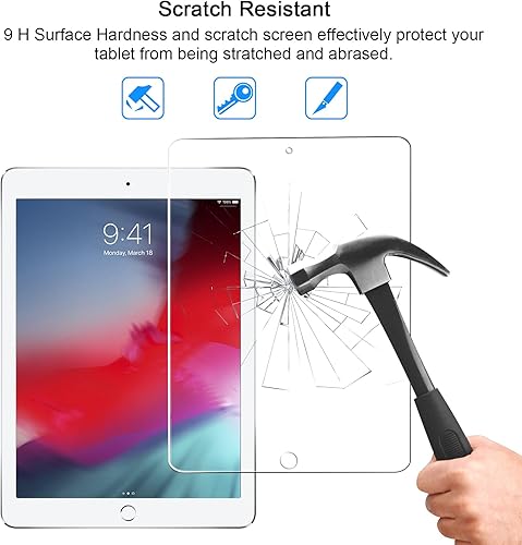 Miniatura 4 de SIBEITU Paquete de 2 protectores de pantalla para iPad Pro de 12.9 pulgadas, película de vidrio templado transparente HD de dureza 9H compatible con