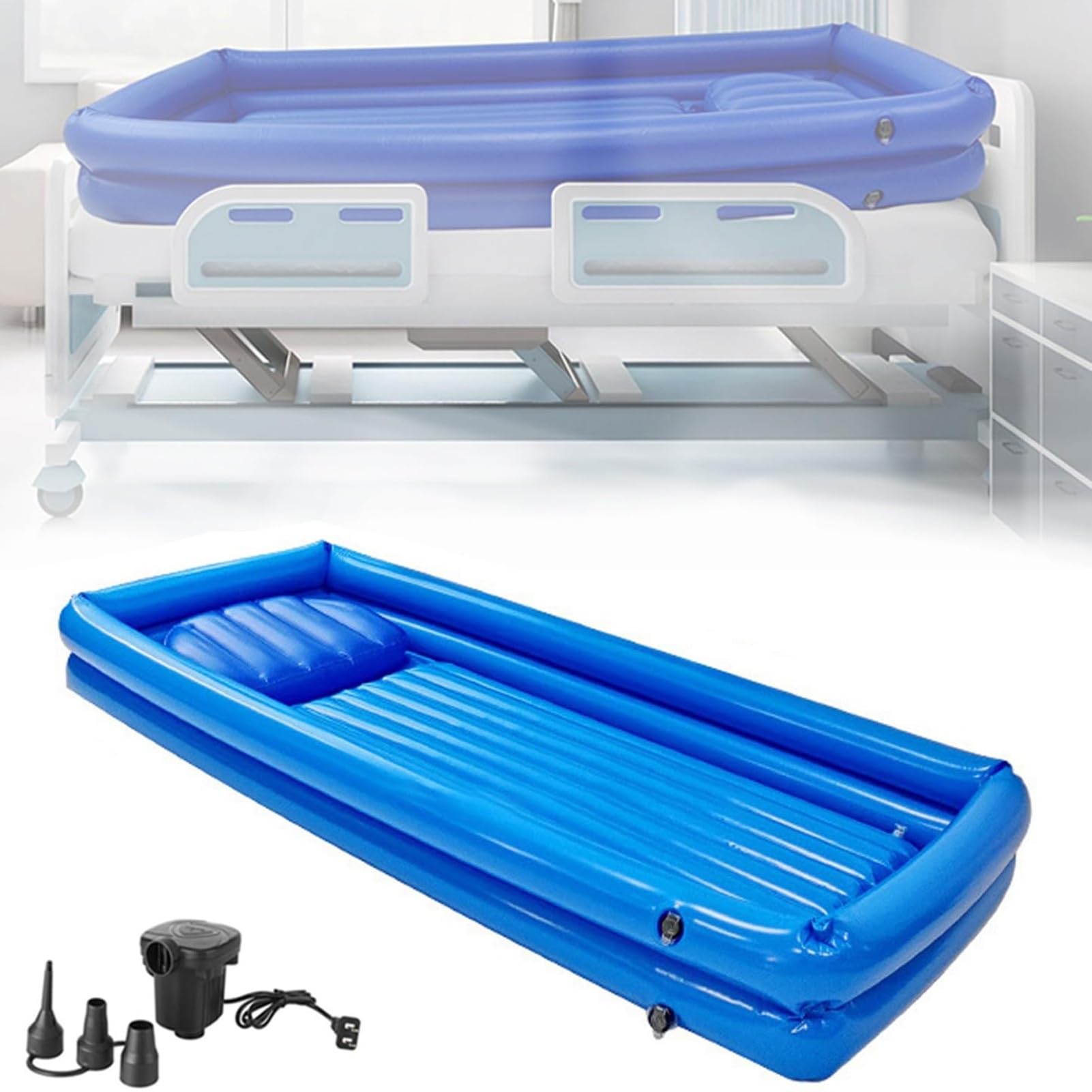 Baignoire pliable et gonflable pour adulte malade avec lavabo