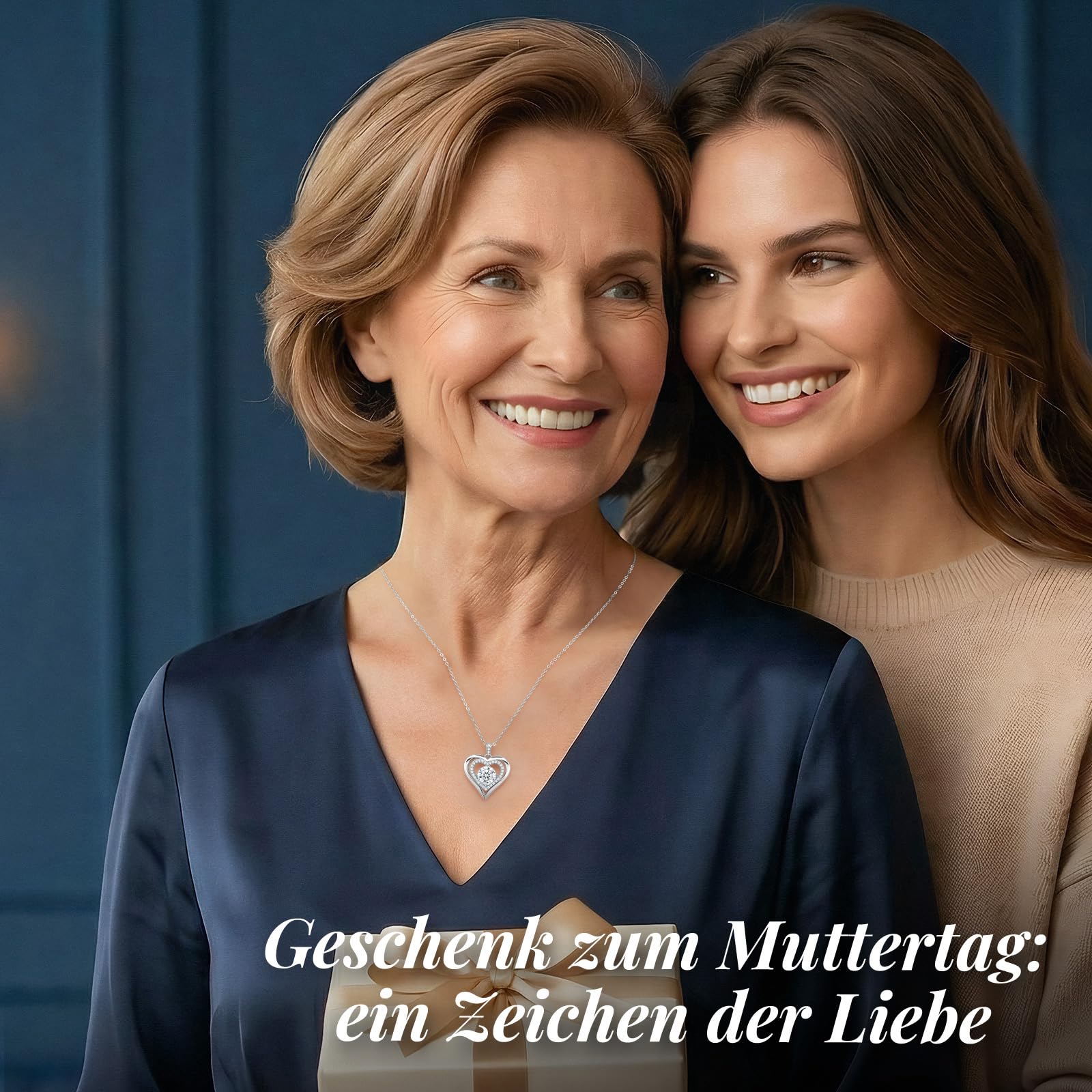 CDE Moissanit Halskette für Damen Silber 925 Kette Herz Schmuck Geschenk | Herz Halskette Geschenk für Frauen Weihnachten Muttertags Weihnachten Valentinstag Geburtstags Geschenk Hochzeit Jubiläum