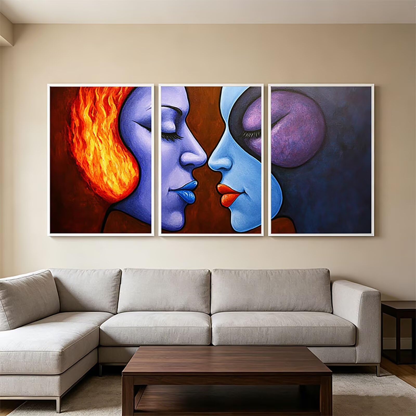 Diamond Painting Confront, Rhinestone Painting Numero Adult 3 Pack, 5D DIY Diament Malarstwo Dorosły 75 x 50cm, Pocałunek Diamentowy Ścieg Krzyżowy Zestaw Rzemiosła do Dekoracji Salon Sypialnia Biuro