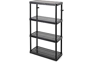 Gracious Living 14" x 32" x 54.5" 4-Shelf Resin Garage Storage Shelves