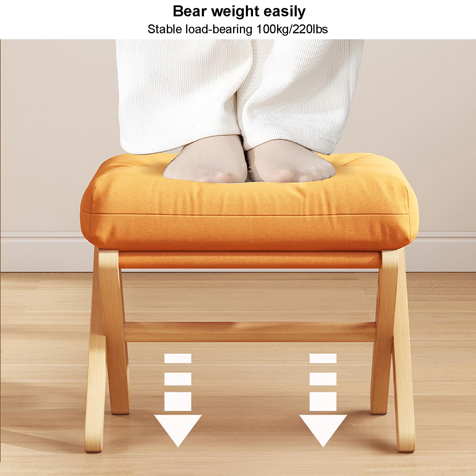 Amazon.com: schenke Folding Foot Stool, Soft Padded Ottoman Solid