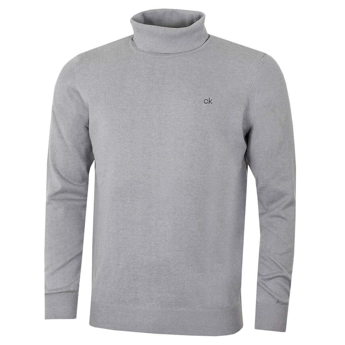 Calvin Klein Men's Silver Marl Ck Roll Neck Sweater - Xxxl