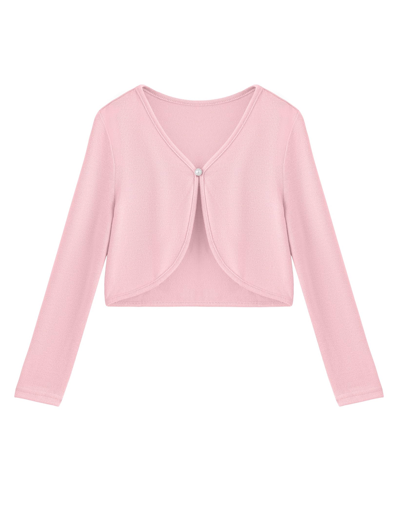 Arshiner Mädchen Bolero mit offener Vorderseite Strickjacke Cardigan für Kinder Strick-Bolero mit Langen Ärmeln und Knopfverschluss