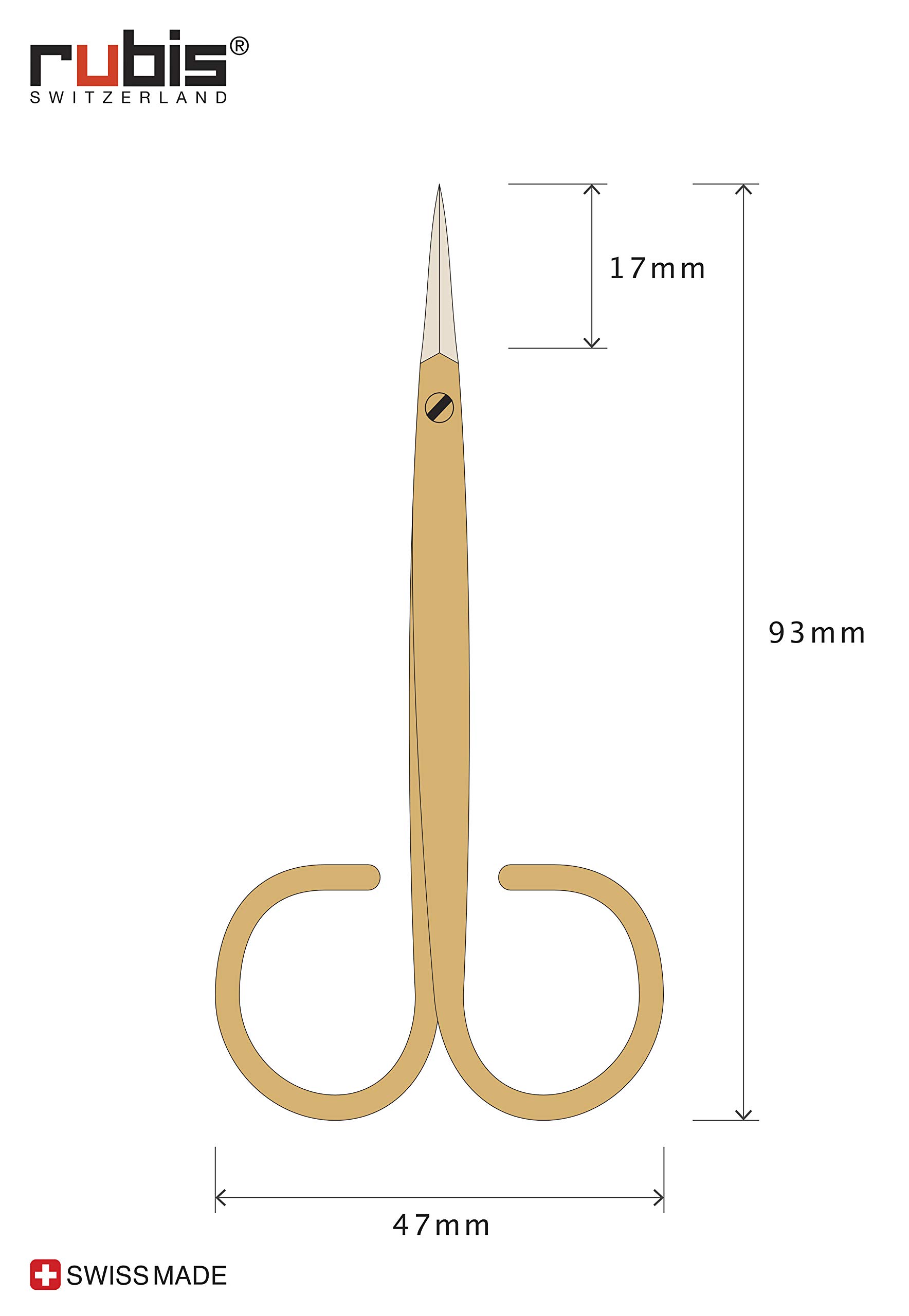 Rubis Colibri - Tijeras para cutículas, color dorado